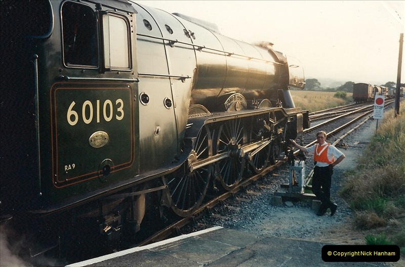 1994-07-16 Your Host drives 60103 on the first day of operation on the evening dining train. (1)0066