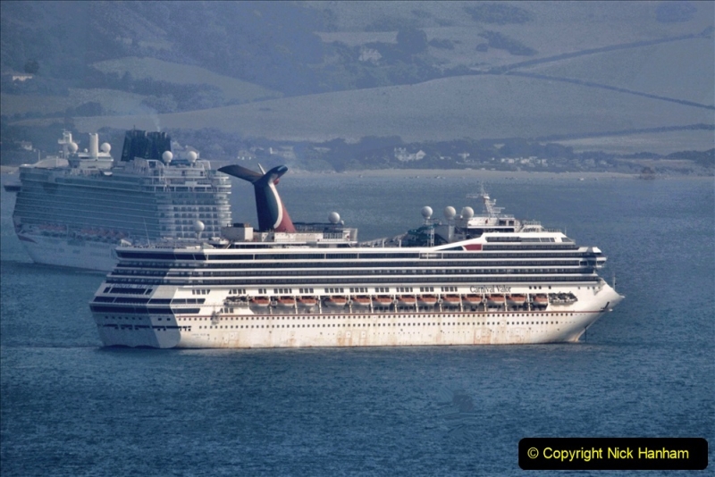2020-08-10 Cruise ships in Weymouth Bay. (7) Carnival Valor. 140