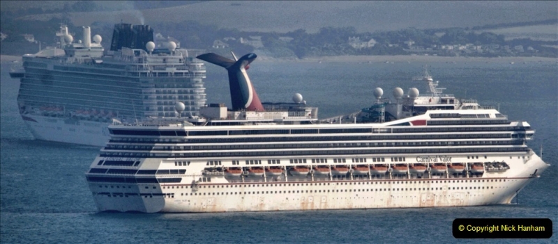 2020-08-10 Cruise ships in Weymouth Bay. (8) Carnival Valor. 141