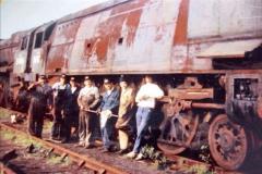 048.1973-to-1976-How-it-all-began-Barry-South-Wales.-L-to-R-Dave-Bennett-Ron-Roberts-Pat-Bell-Tony-Legg-Your-Host-Andrew-Goltz-The-Swanage-Railway-Founder-Mick-Stone.-001