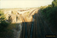 05841988-07-23-Fursbrook.-Oil-terminal-at-left-and-stub-to-right.-The-SR-are-working-towards-this-stub-so-as-to-run-Swanage-to-Wareham.0584