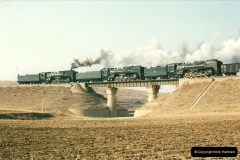 323.1997-November-China.-323-Yebaishou-to-Chifeng-line.-Near-Shinao.-Triple-header-freight.-