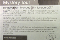 Brians Mystery Tour 22 to 23 January 2017