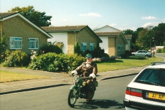 2004-06-29 Your Host riding his BSA Bantam 125cc Motor Cycle. Parkstone, poole, Dorset.  (2)539539