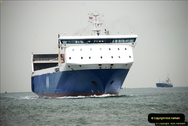 2016-02-27 MV Pelican entering Poole Harbour followed by bunkering vessel.  (10)067