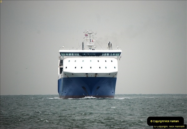 2016-02-27 MV Pelican entering Poole Harbour followed by bunkering vessel.  (8)065