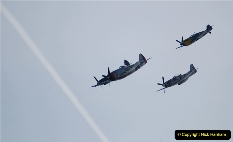 2019-08-30 Bournemouth Air Festival 2019. (164) Warbird Fighters. Spitfire - Mustang - Republic P-47D Thunderbolt - Hispano Buchon. 164