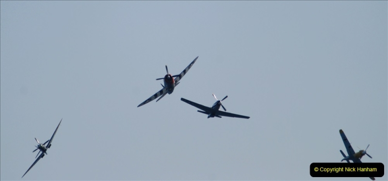 2019-08-30 Bournemouth Air Festival 2019. (168) Warbird Fighters. Spitfire - Mustang - Republic P-47D Thunderbolt - Hispano Buchon. 168