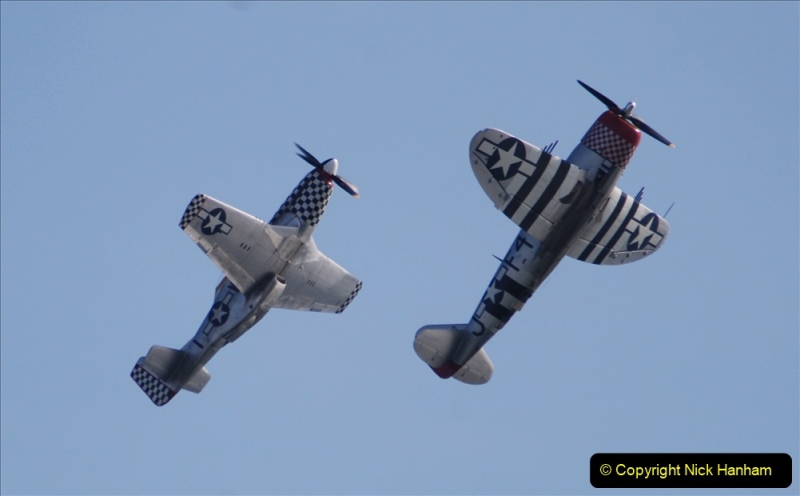 2019-08-30 Bournemouth Air Festival 2019. (170) Warbird Fighters. Spitfire - Mustang - Republic P-47D Thunderbolt - Hispano Buchon. 170