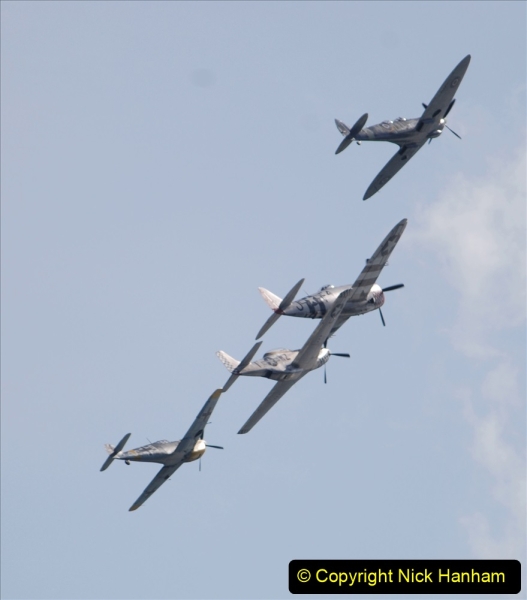2019-08-30 Bournemouth Air Festival 2019. (179) Warbird Fighters. Spitfire - Mustang - Republic P-47D Thunderbolt - Hispano Buchon. 179