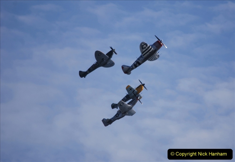 2019-08-30 Bournemouth Air Festival 2019. (182) Warbird Fighters. Spitfire - Mustang - Republic P-47D Thunderbolt - Hispano Buchon. 182