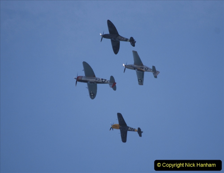 2019-08-30 Bournemouth Air Festival 2019. (184) Warbird Fighters. Spitfire - Mustang - Republic P-47D Thunderbolt - Hispano Buchon. 184