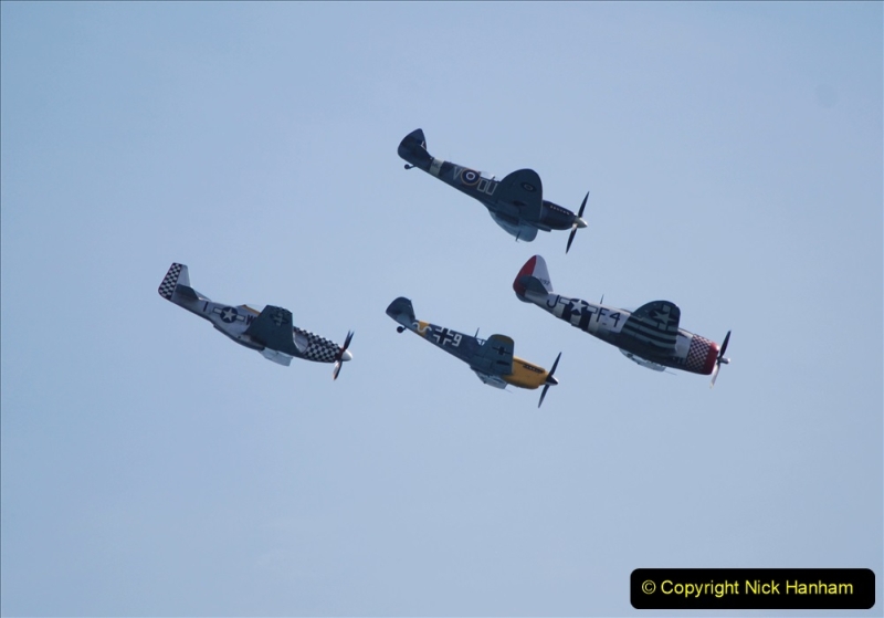 2019-08-30 Bournemouth Air Festival 2019. (186) Warbird Fighters. Spitfire - Mustang - Republic P-47D Thunderbolt - Hispano Buchon. 186