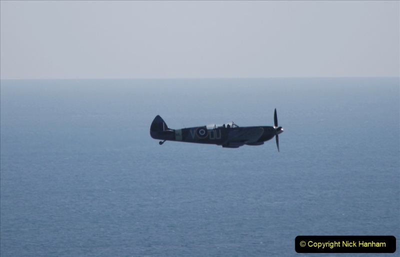 2019-08-30 Bournemouth Air Festival 2019. (188) Warbird Fighters. Spitfire - Mustang - Republic P-47D Thunderbolt - Hispano Buchon. 188