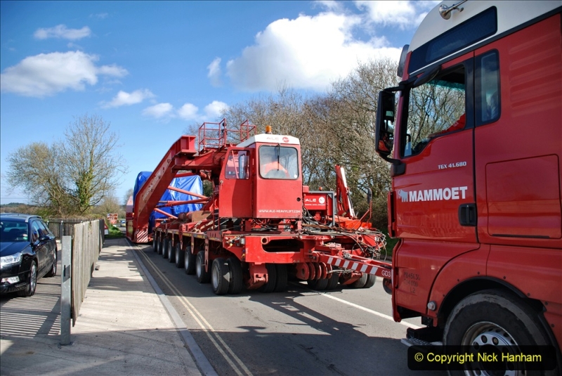 2020 March 16 Norden Gates on the Swanage Railway a very large load for Wytch Farm Oil Field (10) 049