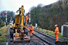 2021 January 11 Corfe Castle station track renewal DAY 2 Spoil dump and trackwork