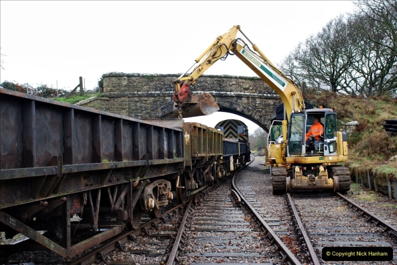 2022-01-11 Corfe Castle station track renewal. DAY 2 Spoil dump and track work. (105) 105