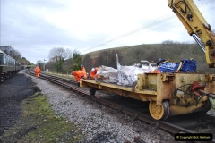 2021-12-20 Track Gang rail key replacement at Corfe Castle. (57) 057