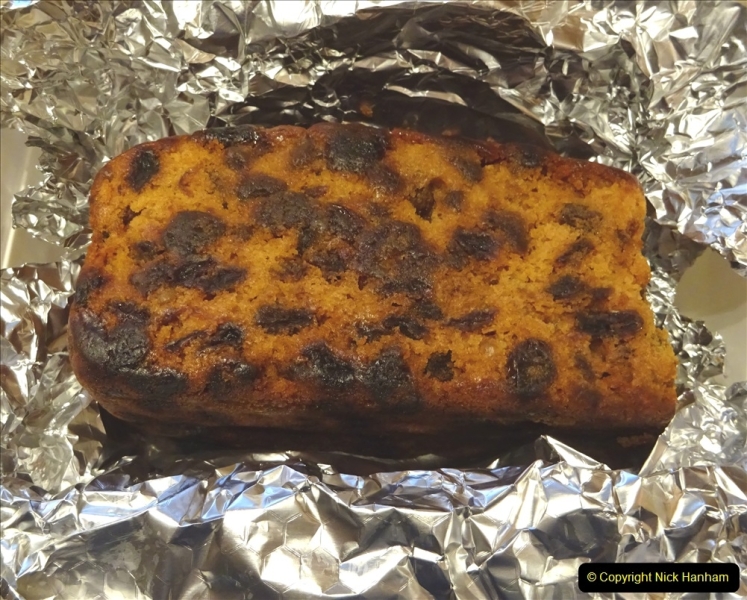 2021-12-24 Your Host cooks two meals for Christmas. (121) Fruit cake with much brandy added! 121