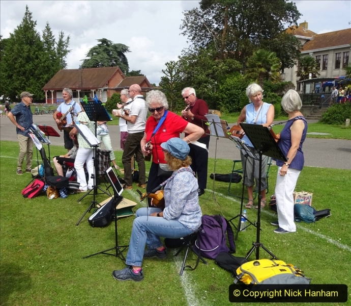 2021-07-29 Your Host with the U3A Ukulele Group at Poole Park supporting events in Poole, Dorset. (6) 010