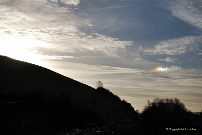 2021-11-17 The Track Gang Gate Crashing at Corfe Castle. (15) 015 Rainbow clouds.
