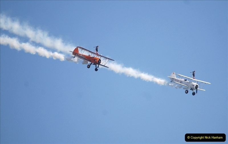 2021-09-03 Bournemouth Air Show Pictures AIR. (139) AeroSuperBatics Wing walkers - Boeing Steraman. 139