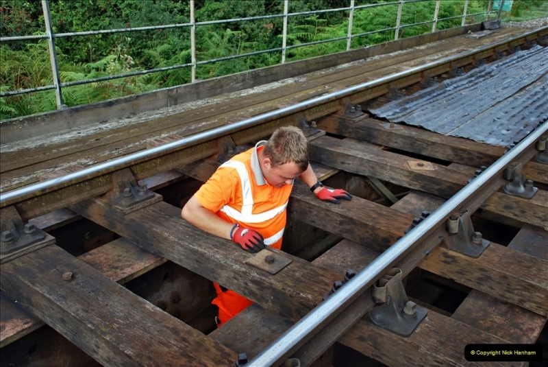 2021-09-17 SR Track Inspection Walk Norden to Swanage five & a half miles. (73) Bridge inspection. 073