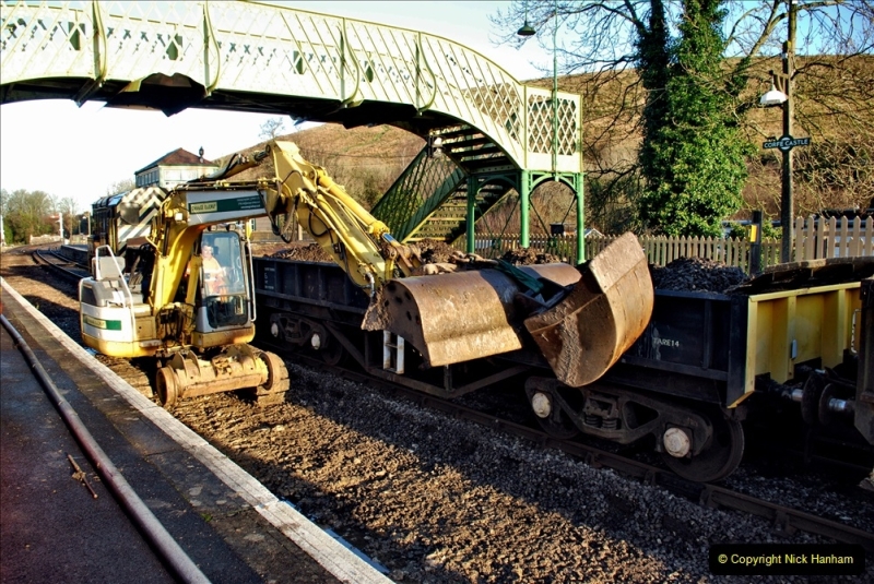 2022-01-12 Corfe Castle station track renewal DAY 3. (11) 011