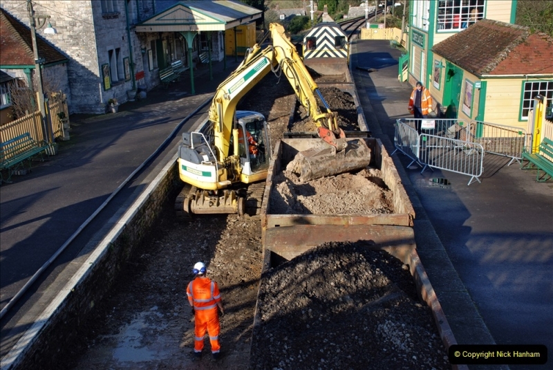 2022-01-12 Corfe Castle station track renewal DAY 3. (79) 079