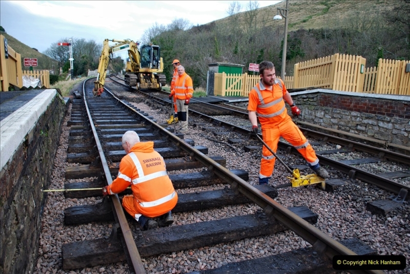 2022-01-19 Corfe Castle station track renewal DAY 8. (22) 022