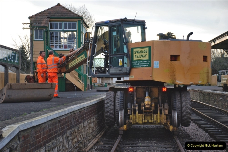 2022-01-19 Corfe Castle station track renewal DAY 8. (32) Second roadrailer repairs. 032