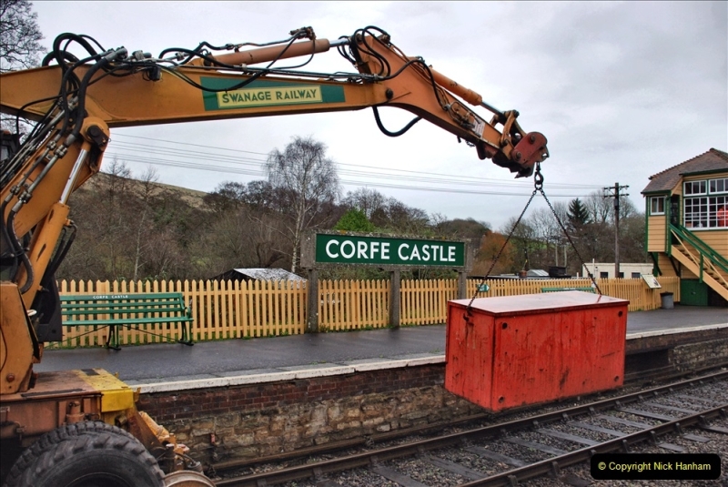 2022-01-10 Corfe Castle station track renewal. (123) 123