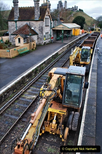 2022-01-10 Corfe Castle station track renewal. (3) 003