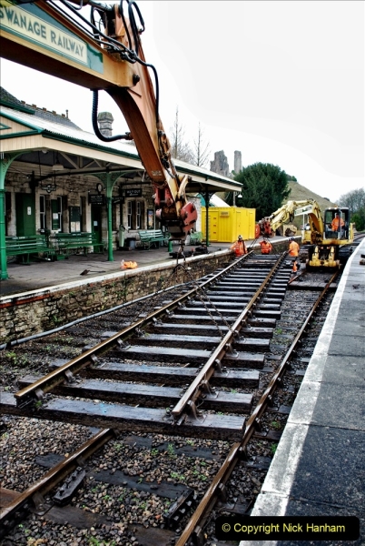 2022-01-10 Corfe Castle station track renewal. (78) 078