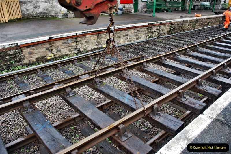 2022-01-10 Corfe Castle station track renewal. (80) 080