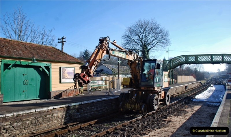 2022-01-13 Corfe Castle station track renewal DAY 4. (82) 082