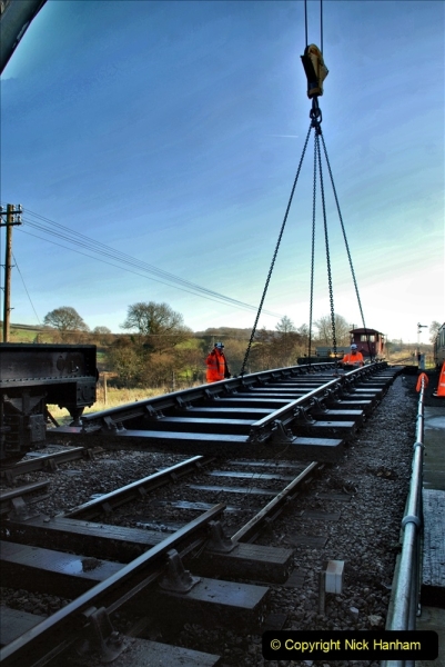 2022-01-14 Corfe Castle station track renewal DAY 5. (121)  Track gang of years past. 121