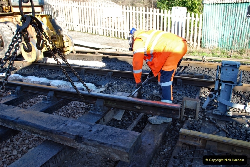 2022-01-14 Corfe Castle station track renewal DAY 5. (153)  Track gang of years past. 153