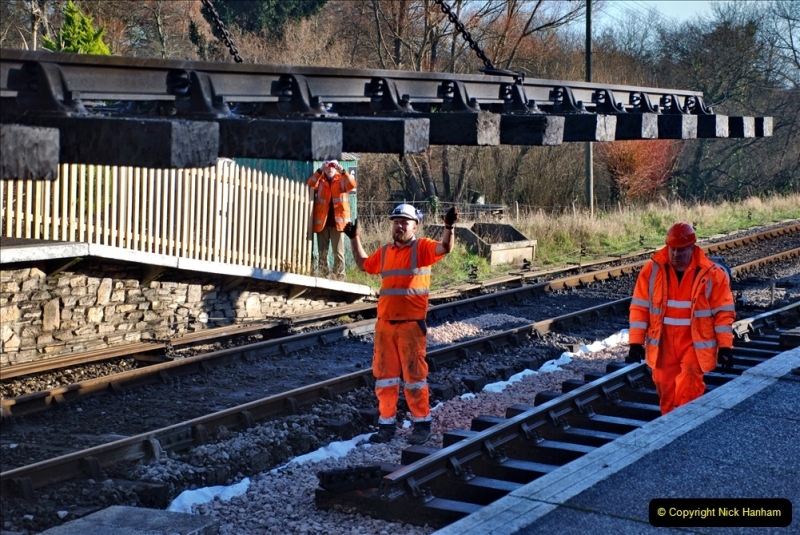 2022-01-14 Corfe Castle station track renewal DAY 5. (190)  Track gang of years past. 190