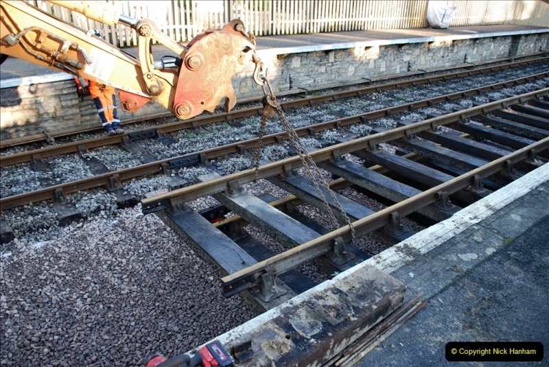 2022-01-14 Corfe Castle station track renewal DAY 5. (229)  Track gang of years past. 229
