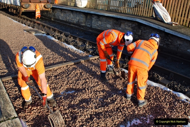 2022-01-14 Corfe Castle station track renewal DAY 5. (36)  Track gang of years past. 036
