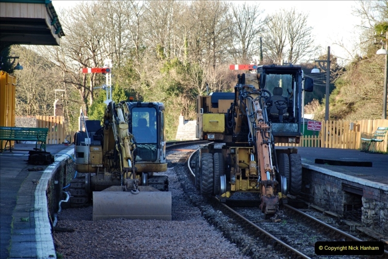 2022-01-14 Corfe Castle station track renewal DAY 5. (45)  Track gang of years past. 045