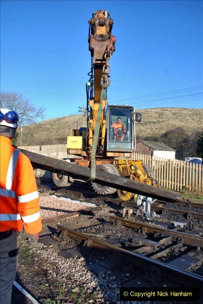 2022-01-14 Corfe Castle station track renewal DAY 5. (52)  Track gang of years past. 052