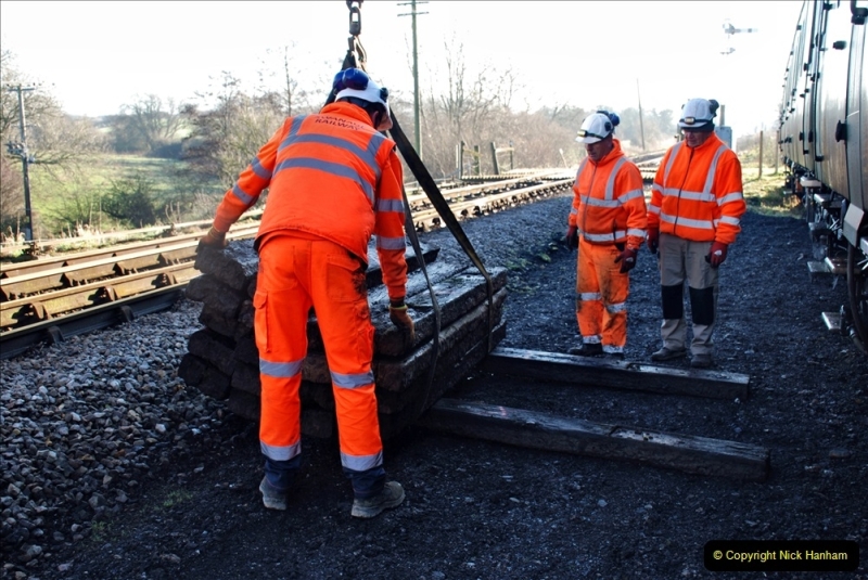 2022-01-14 Corfe Castle station track renewal DAY 5. (82)  Track gang of years past. 082