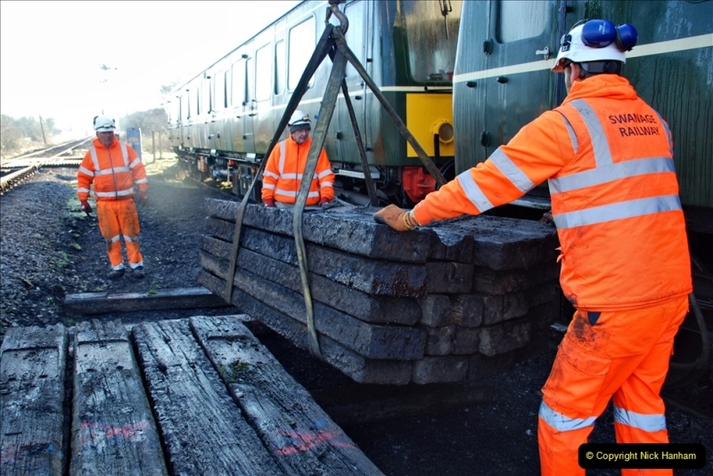 2022-01-14 Corfe Castle station track renewal DAY 5. (88)  Track gang of years past. 088
