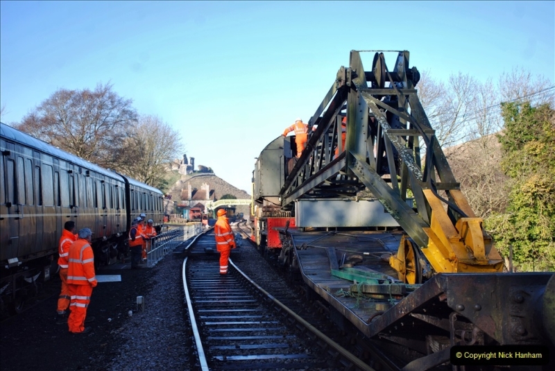 2022-01-14 Corfe Castle station track renewal DAY 5. (94)  Track gang of years past. 094