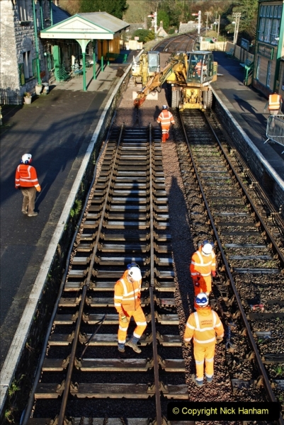2022-01-17 Corfe Castle station track renewal DAY 6. (50) 050