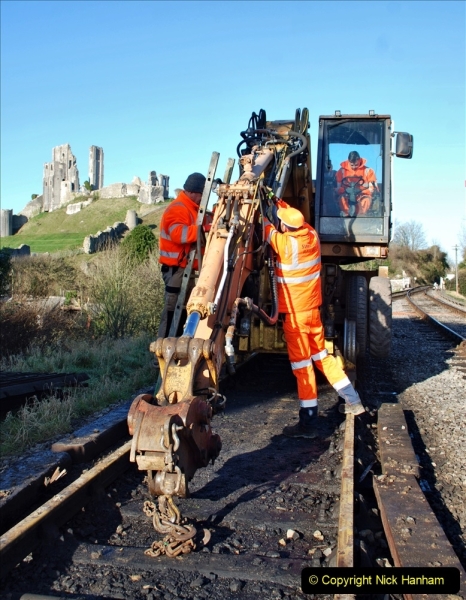 2022-01-17 Corfe Castle station track renewal DAY 6. (74) Running repairs. 074