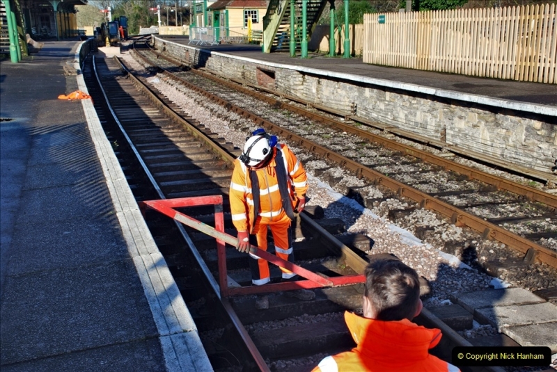 2022-01-17 Corfe Castle station track renewal DAY 6. (81) 081