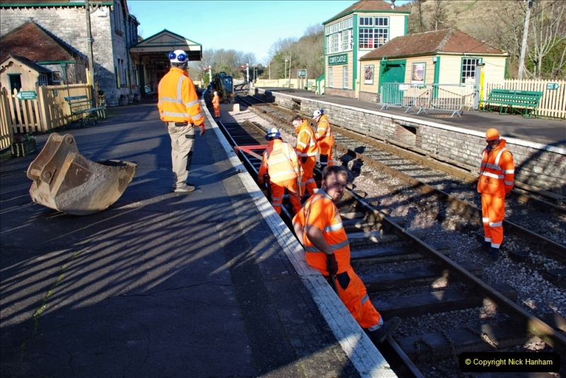 2022-01-17 Corfe Castle station track renewal DAY 6. (88) 088